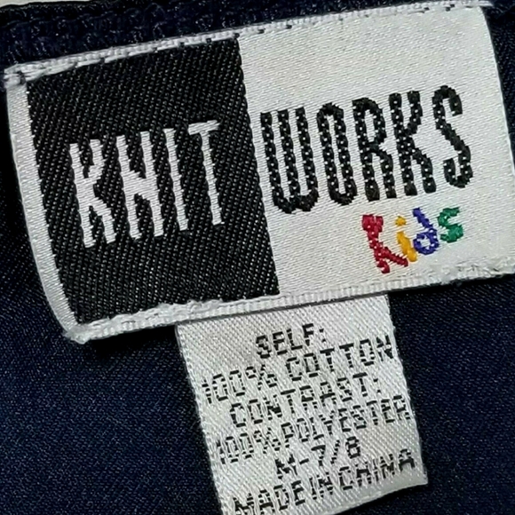 Knit Works Kids Vintage Cropped Dark Denim & Navy Satin Fashion Vest- Medium 7/8 - Picture 7 of 7